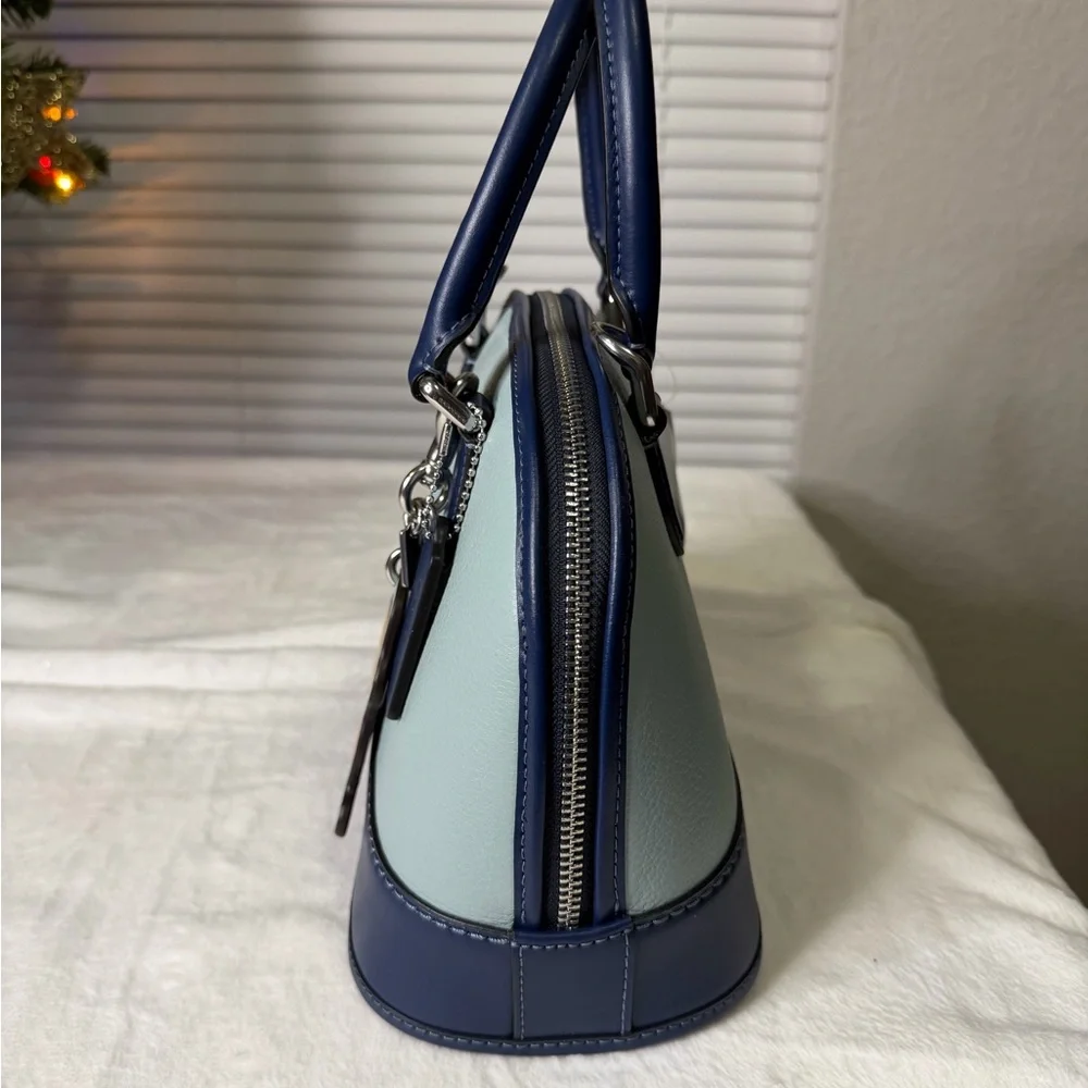 New! Coach Deep Blue and Light Blue Sabrina Satchel - Picture 4 of 9
